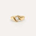 Ophelia Bypass Wrap Ring | 18k Gold Plated Oval Crystal 0