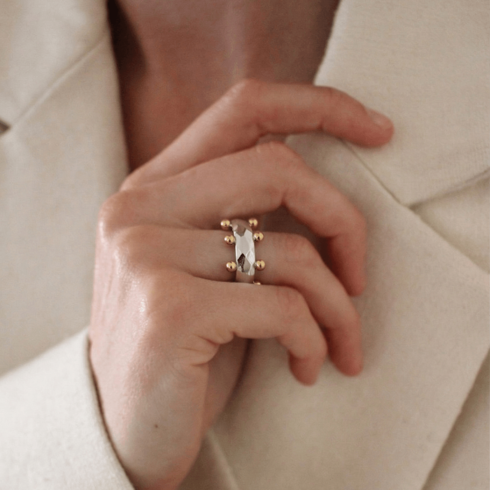 Orion Mixed Ring | Two-Tone 18k Gold Plated Stainless Steel 1