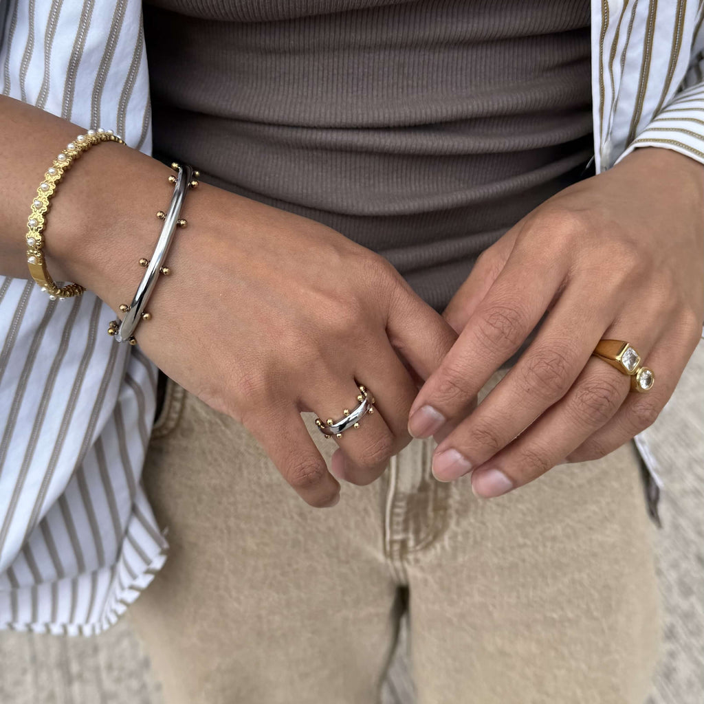 Orion Mixed Ring | Two-Tone 18k Gold Plated Stainless Steel 4
