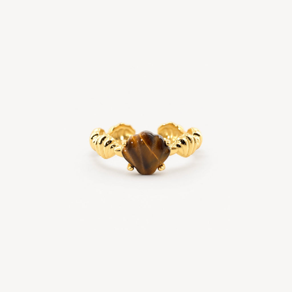 Orion Spirit Ring | Tiger's Eye Stone, Adjustable Gold-Plated Band 0