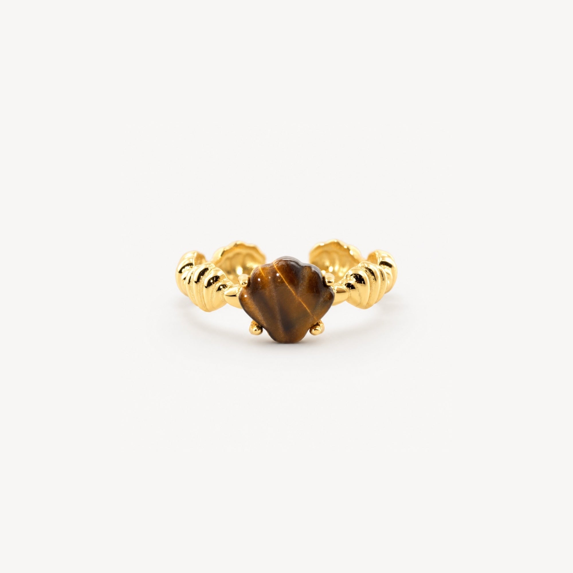 Orion Spirit Ring | Tiger's Eye Stone, Adjustable Gold-Plated Band 0