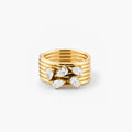 Pavo Cluster Ring | 18k Gold Plated, Pear-Cut CZ Stones 0