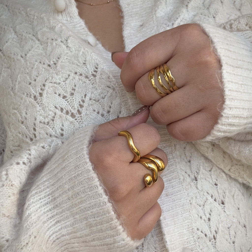 Pavo Coil Ring | 18k Gold Plated Stainless Steel 3