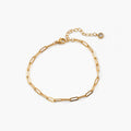 Pavo Gold Anklet featuring an 18k gold plated waterproof paperclip chain, designed for women, showcasing elegance and durability. 0