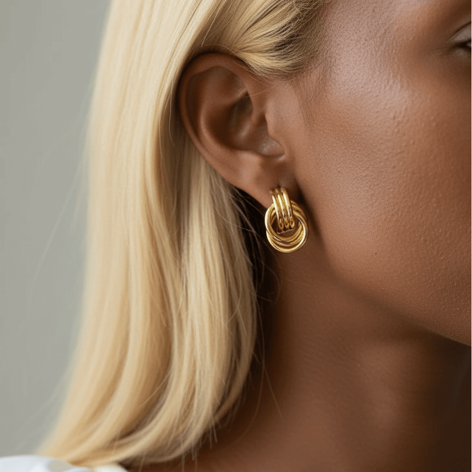 Pavo Promise Knots Earrings | 18k Gold Plated Brass, Lightweight 1