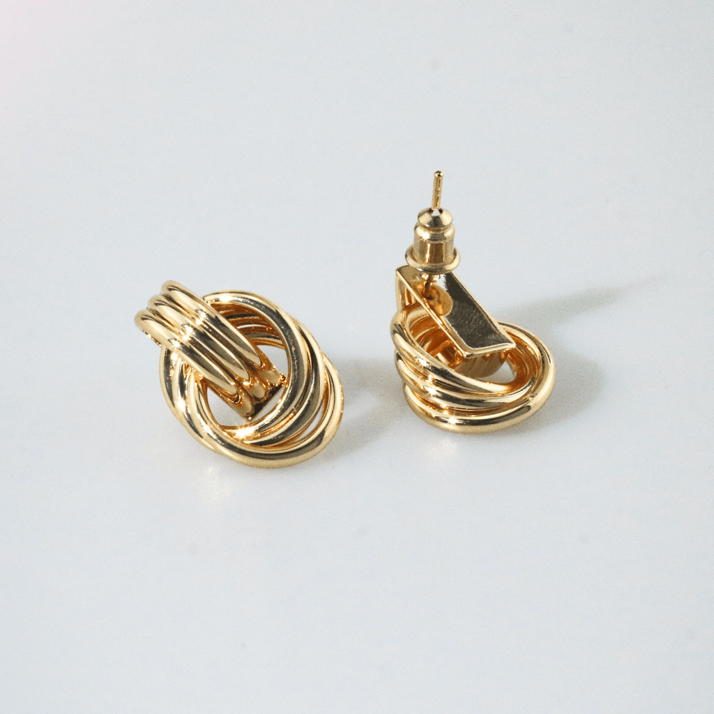 Pavo Promise Knots Earrings | 18k Gold Plated Brass, Lightweight 2
