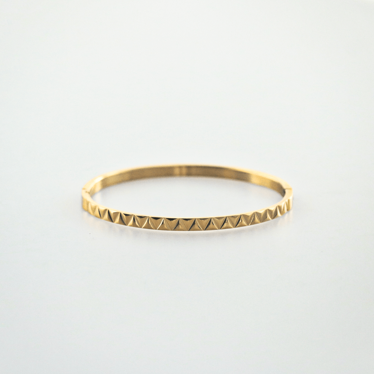 Pavo Pyramid Bangle | 18k Gold Plated Stainless Steel, Modern Design 0