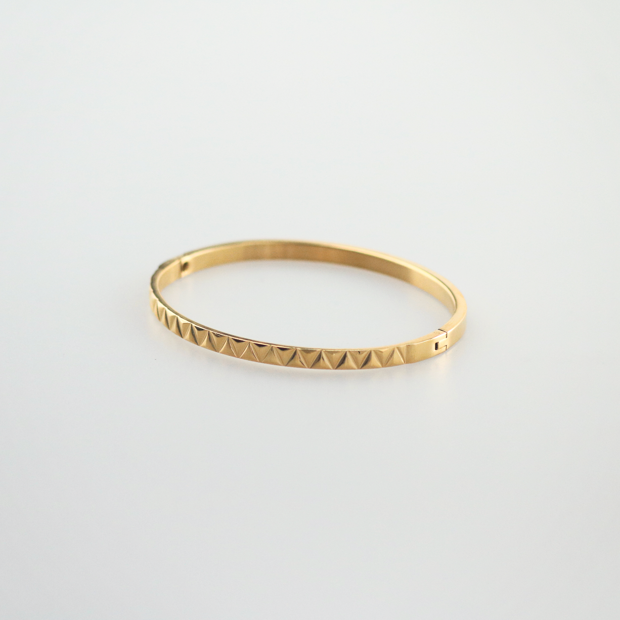 Pavo Pyramid Bangle | 18k Gold Plated Stainless Steel, Modern Design 5