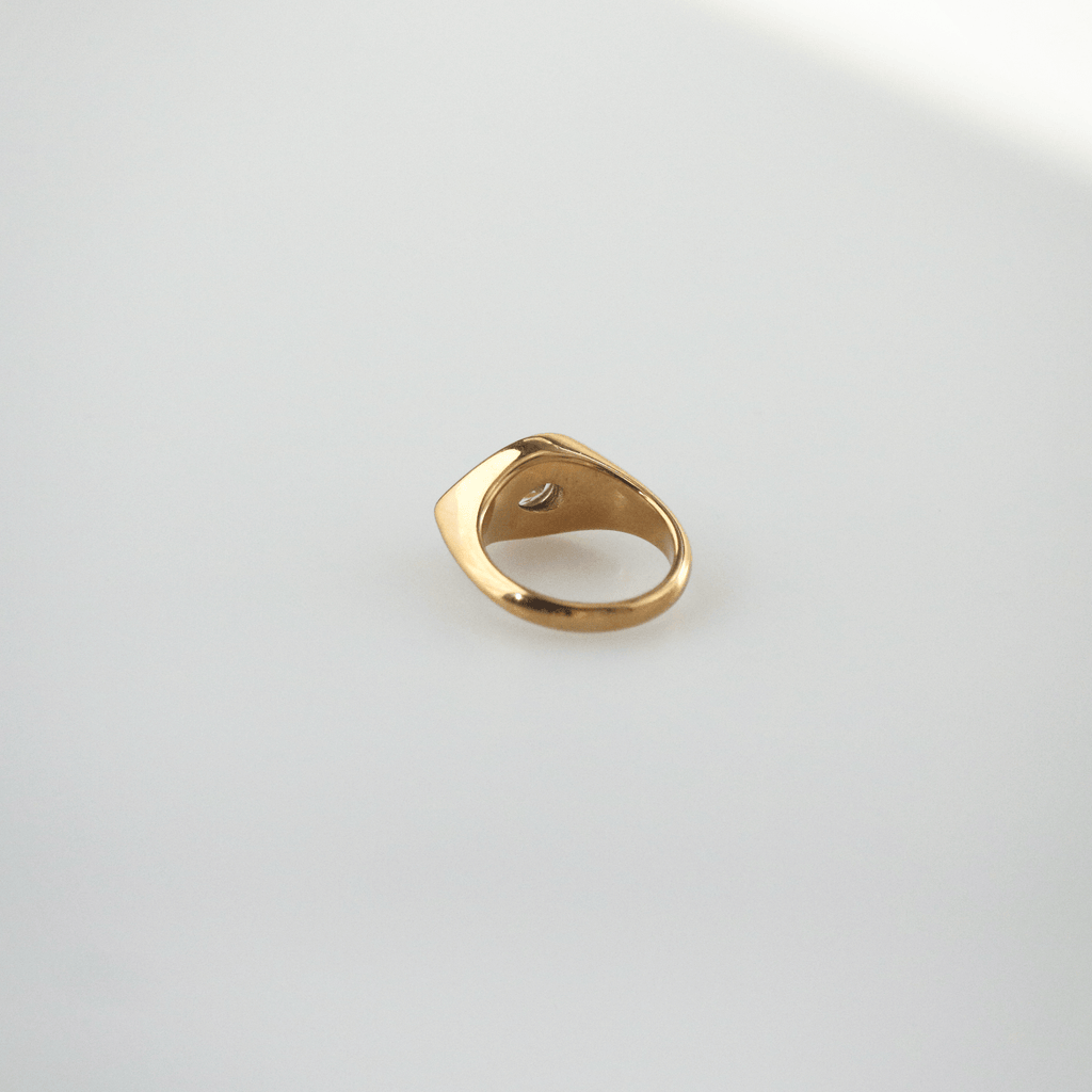 Pavo Signet Ring | Pear-Cut Stone, 18k Gold Plated 5