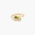 Pavo Wave Ring | Peridot and White CZ, 18k Gold Plated 0
