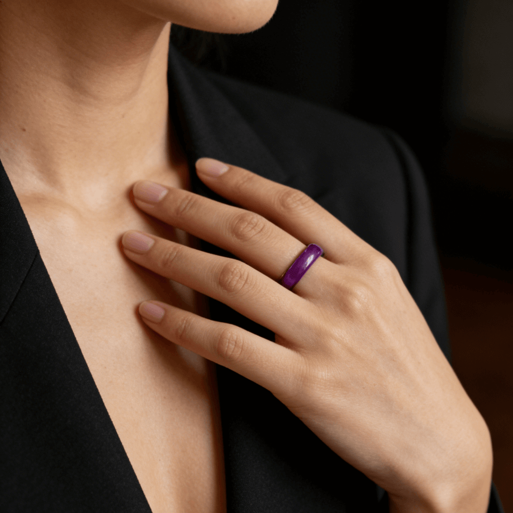 Prisma Band Ring | Purple Jade, 3mm Thickness 2