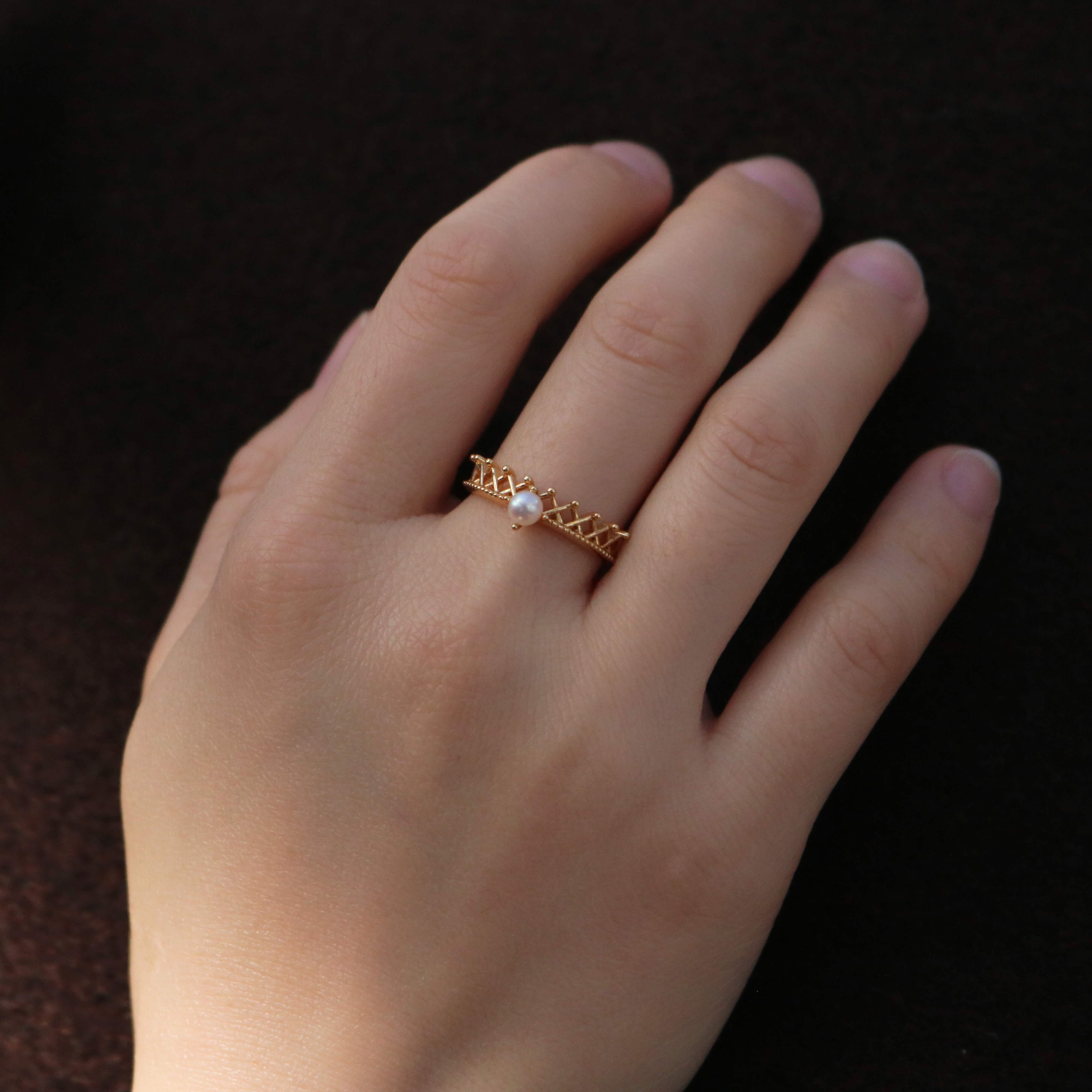 Prisma Crown Ring Set | 9k Gold Plated Sterling Silver Adjustable 1