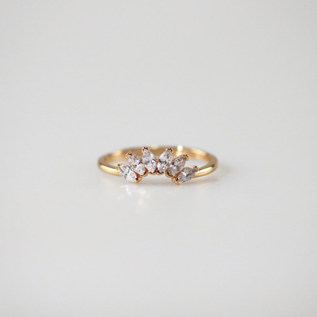 Prisma Crown Ring Set | 9k Gold Plated Sterling Silver Adjustable 4