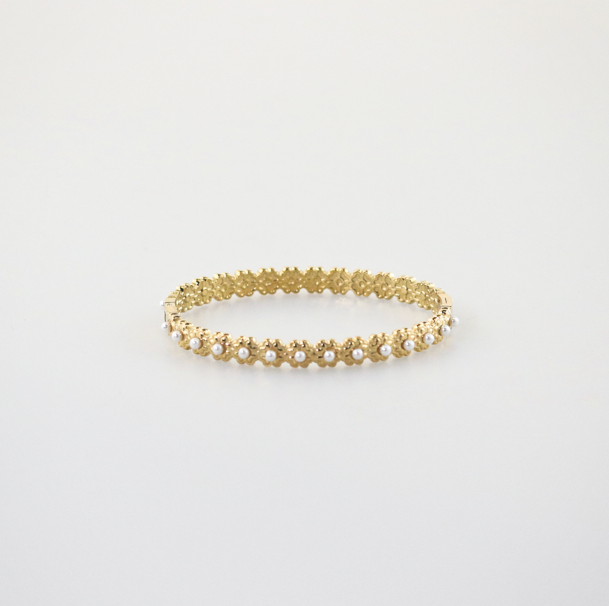 Pura Pearl Bangle Bracelet | 18k Gold Plated, Waterproof, Elegant Design 0