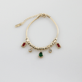 Ravenna Charm Bracelet | Ruby and Emerald Crystal, 18k Gold Plated 0