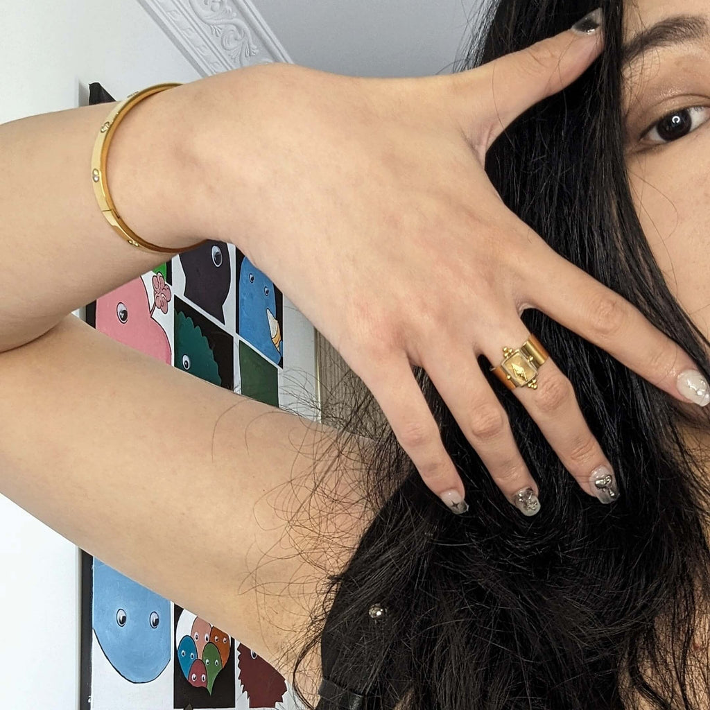 Riptide Knight Ring | 18k Gold Plated, Vintage Design, Waterproof 2