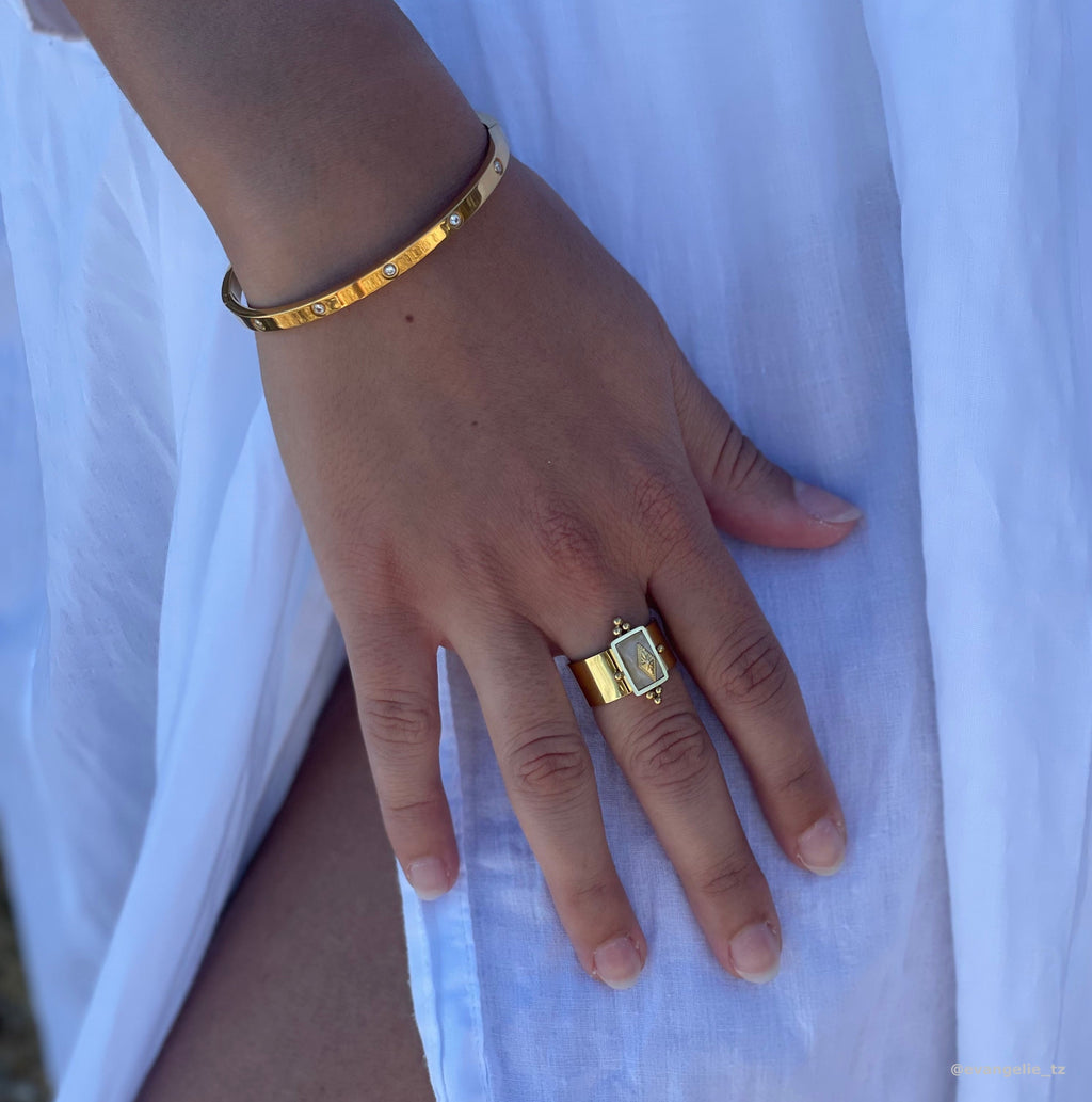 Riptide Knight Ring | 18k Gold Plated, Vintage Design, Waterproof 4