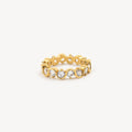 Riva Eternity Ring for Women | 18K Gold Plated, Scalloped Edge with CZ Stones 0