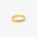 Riva Thin Band Ring | 18k Gold Plated, Ribbed Design 0
