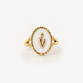 Rivelle Life Ring | 18k Gold Plated Mother of Pearl Adjustable Signet 0