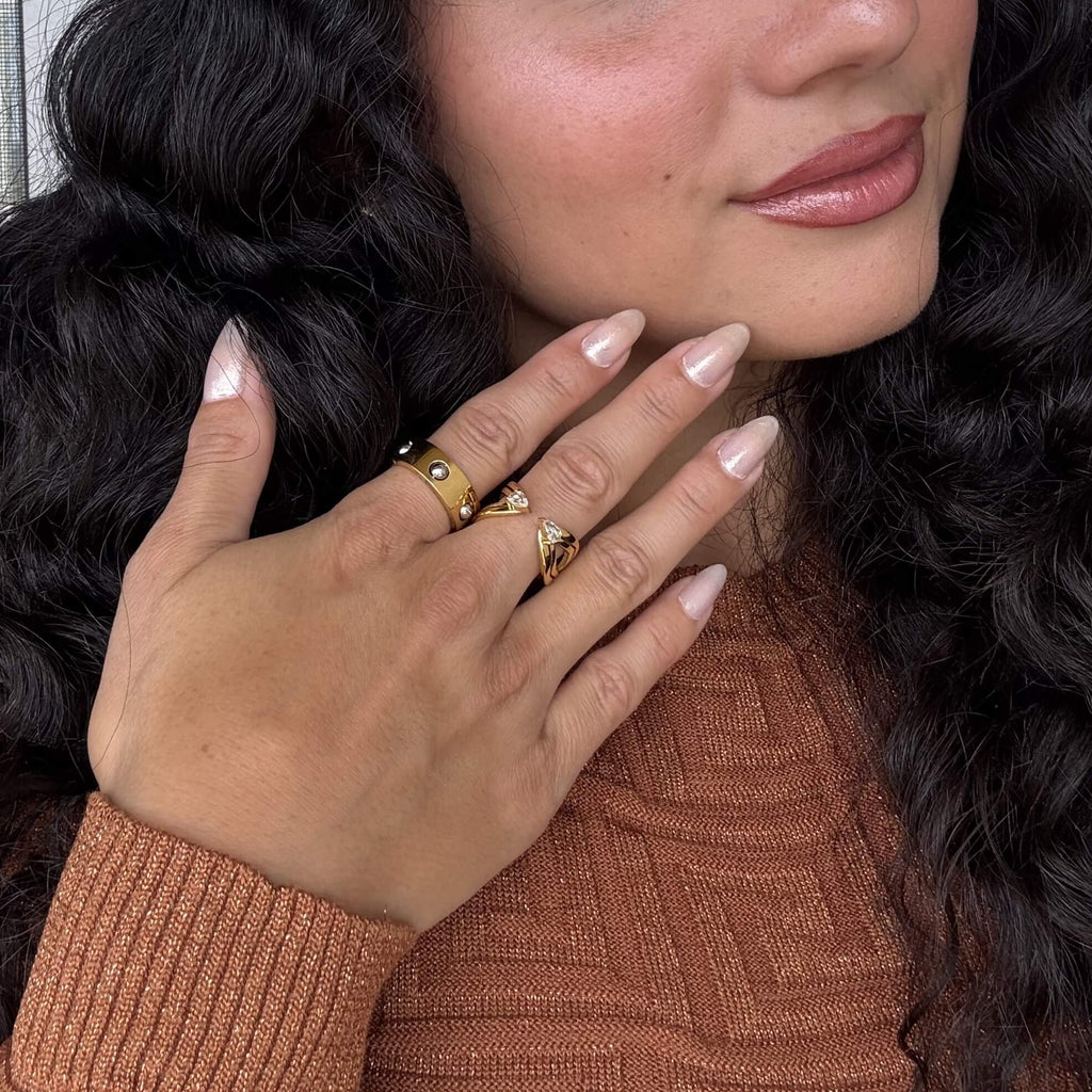 Riven Orbit Ring | 18k Gold Plated Stainless Steel 5