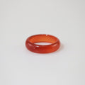 Riven Red Jade Band Ring | Genuine Stone, US7 Size, 3mm Thickness 0