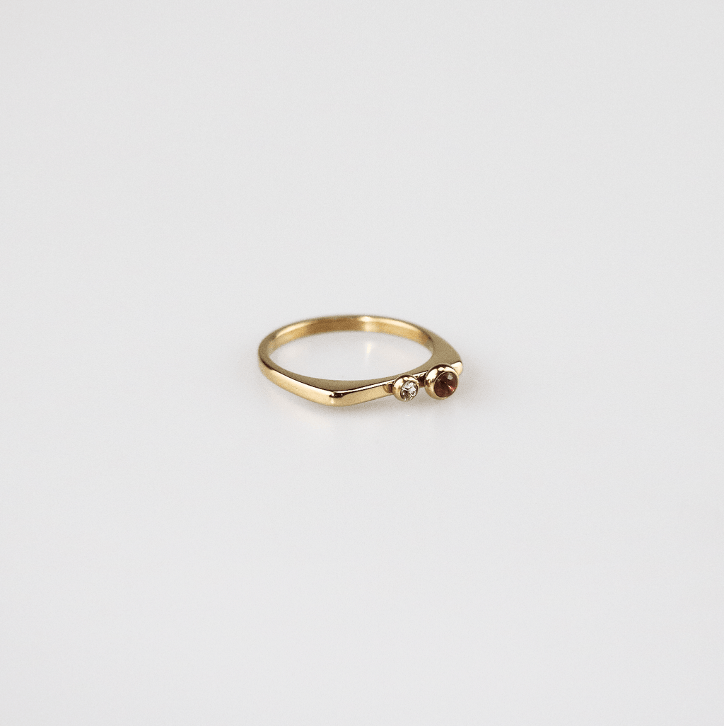 Riven Stacking Ring | 18k Gold Plated, Ruby and CZ Accents 3