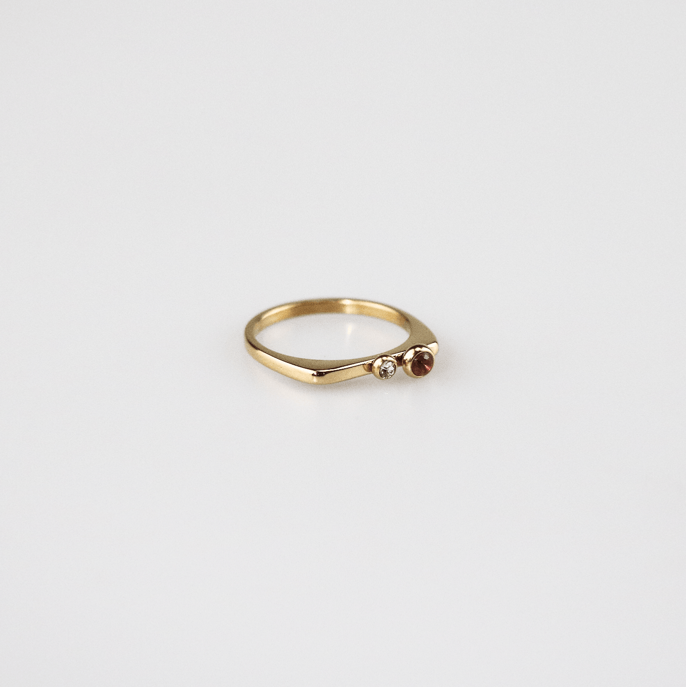 Riven Stacking Ring | 18k Gold Plated, Ruby and CZ Accents 3