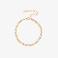 Sable Curb Chain Bracelet | 18k Gold Plated, Solitaire Cubic Zirconia 0