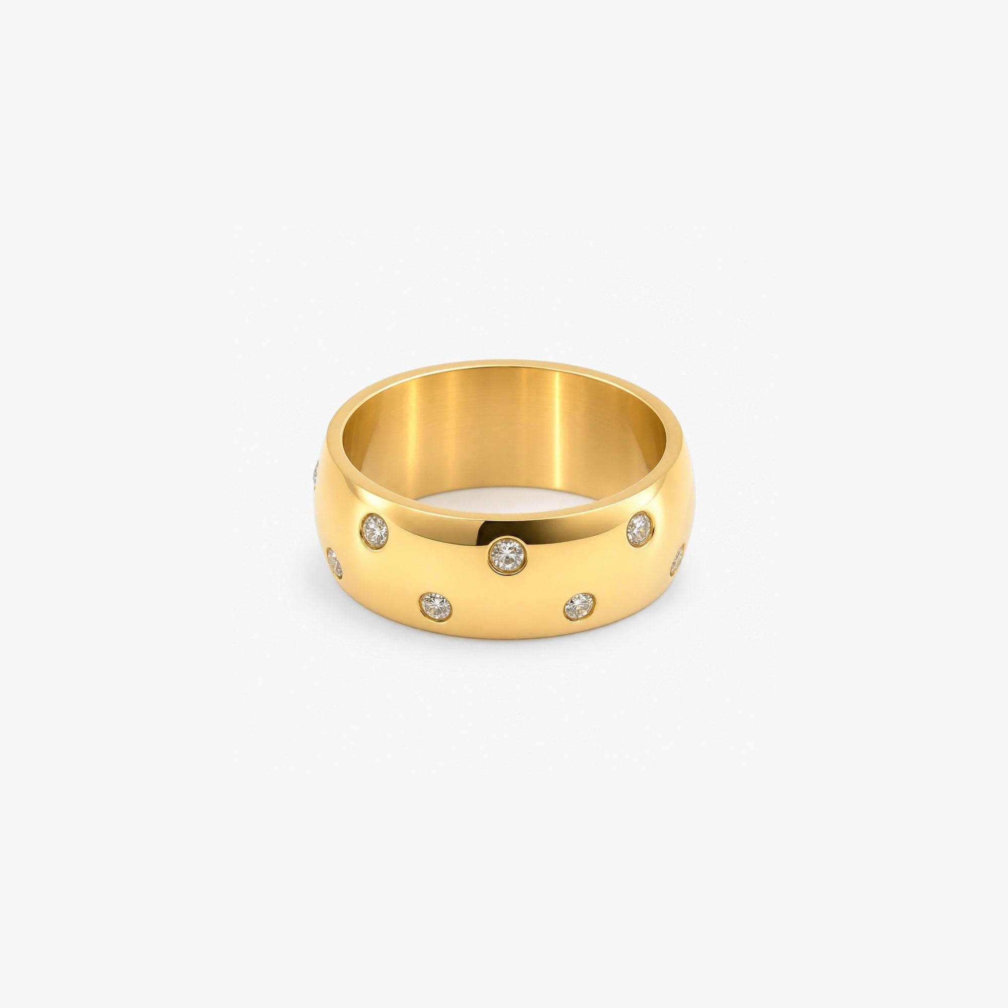 Sable Gold Dome Ring | 18k Gold Plated, Stone Inlaid 0
