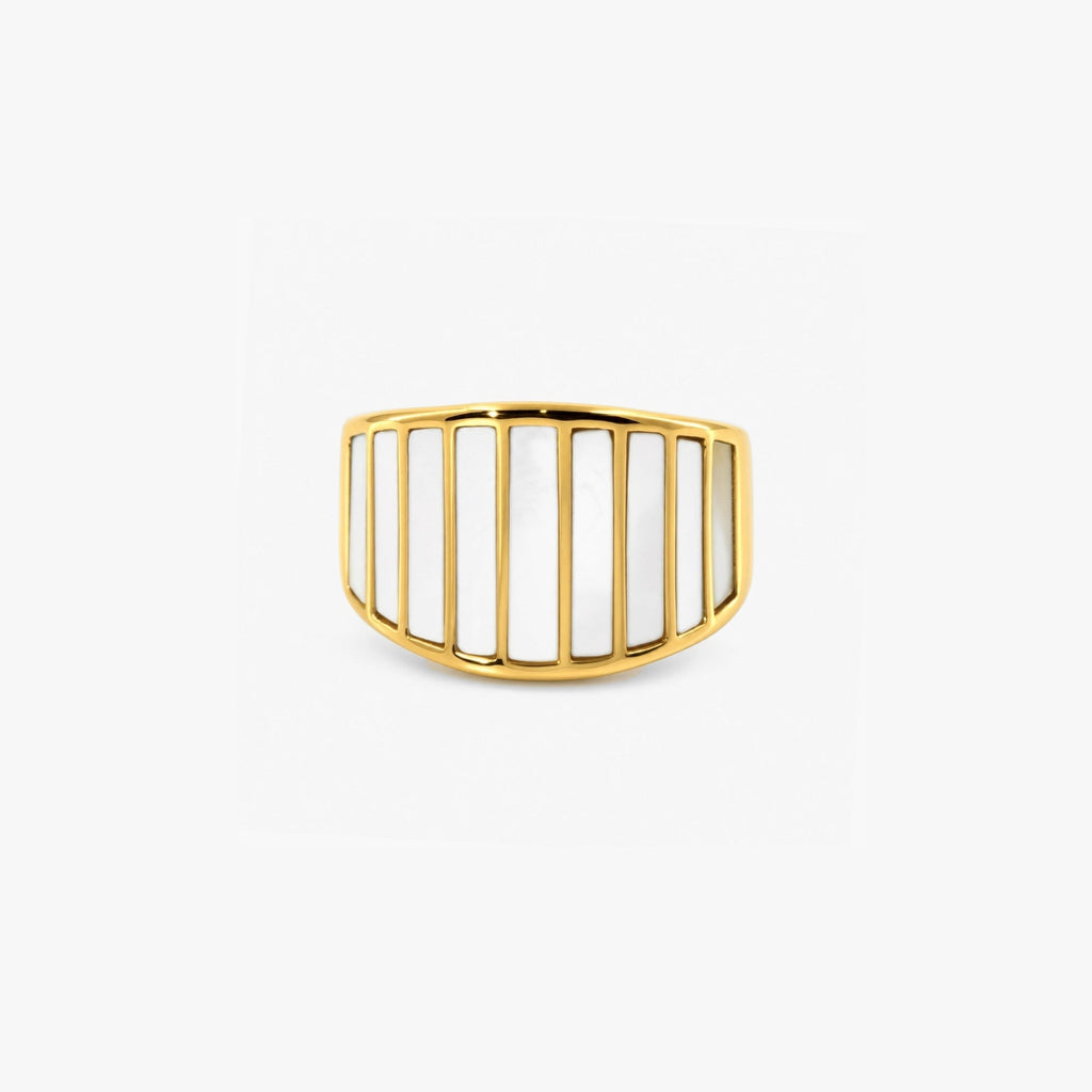 Sable Mother of Pearl Ring | 18k Gold Plated Stainless Steel 0