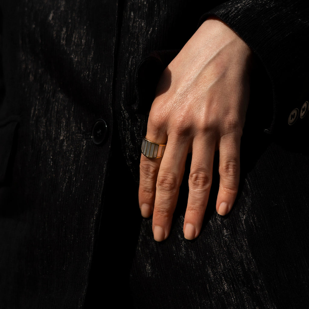 Sable Mother of Pearl Ring | 18k Gold Plated Stainless Steel 2