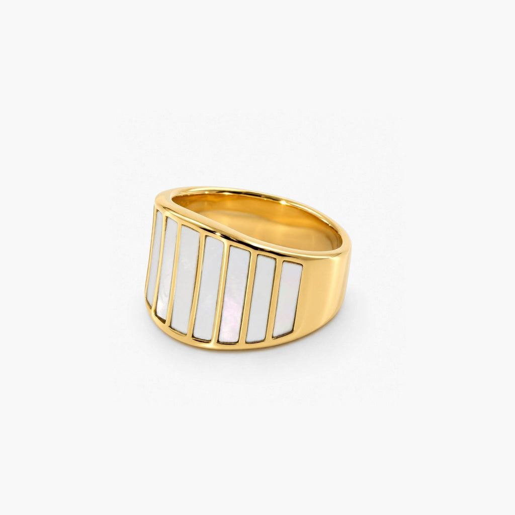 Sable Mother of Pearl Ring | 18k Gold Plated Stainless Steel 3
