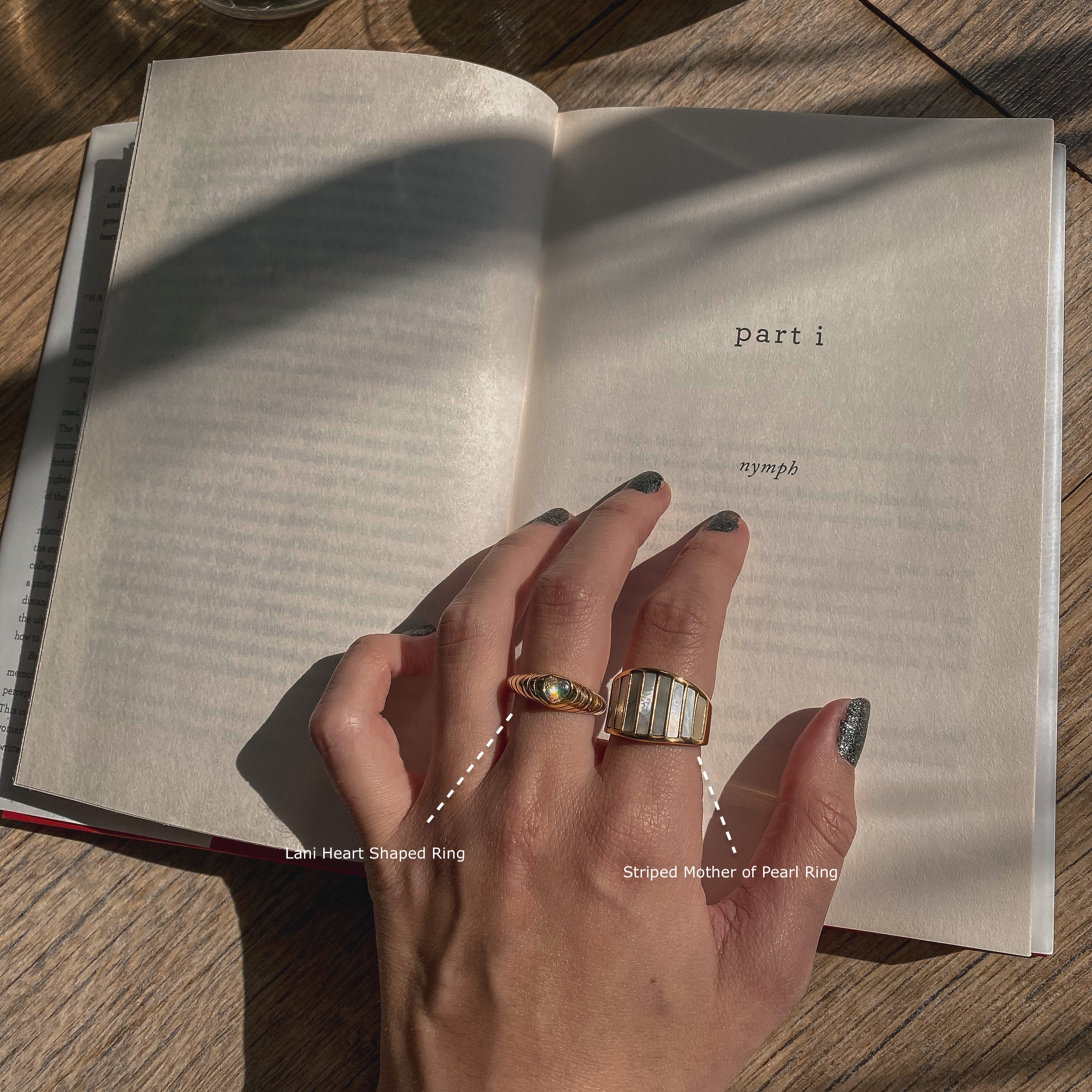 Sable Mother of Pearl Ring | 18k Gold Plated Stainless Steel 5