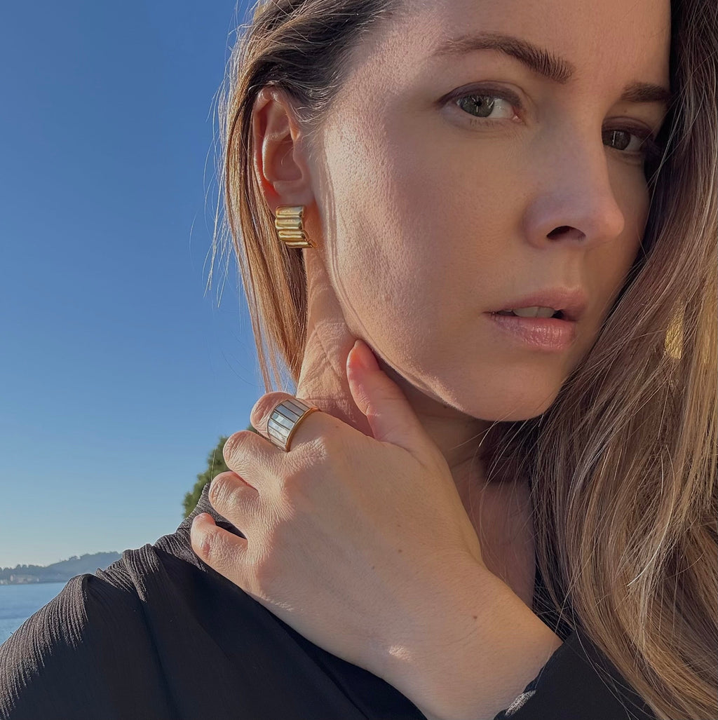 Sable Mother of Pearl Ring | 18k Gold Plated Stainless Steel 7