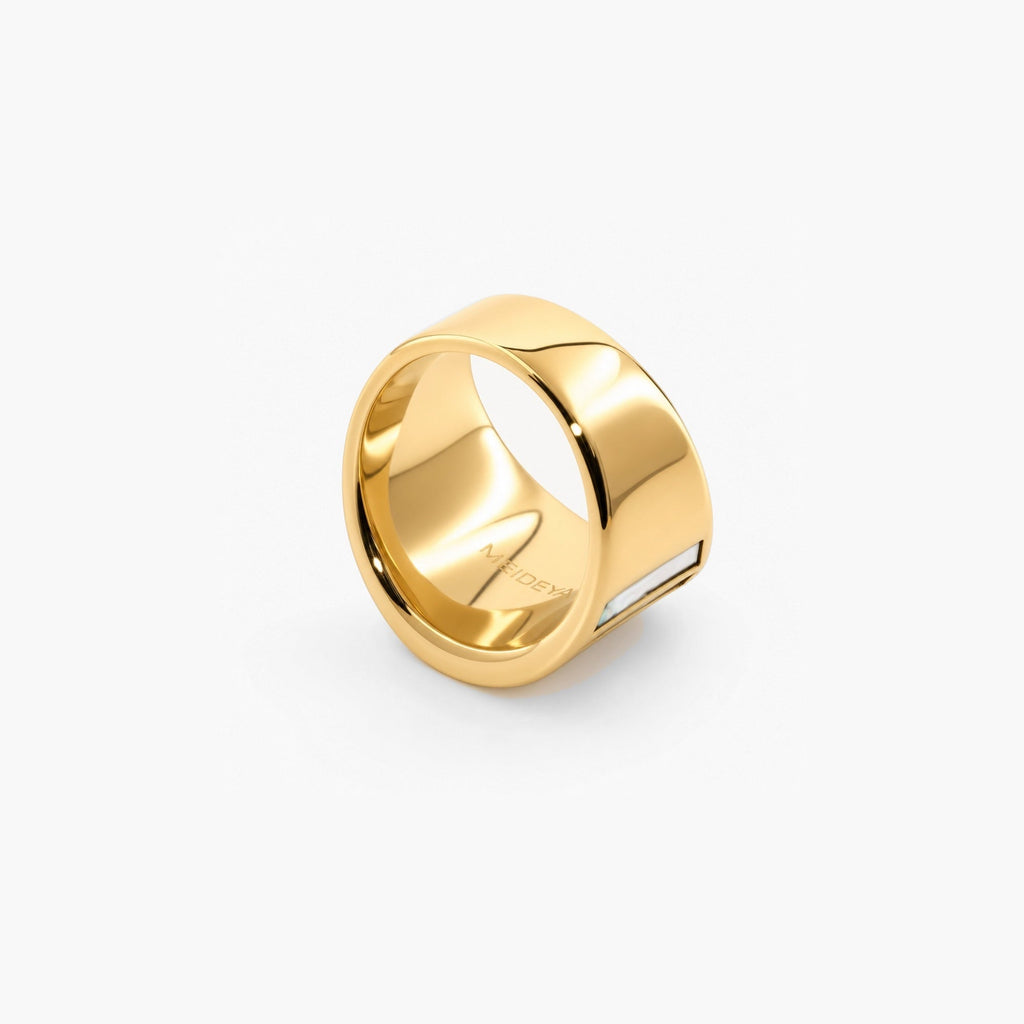 Sable Mother of Pearl Ring | Abalone Inlay, Stainless Steel, Waterproof 2