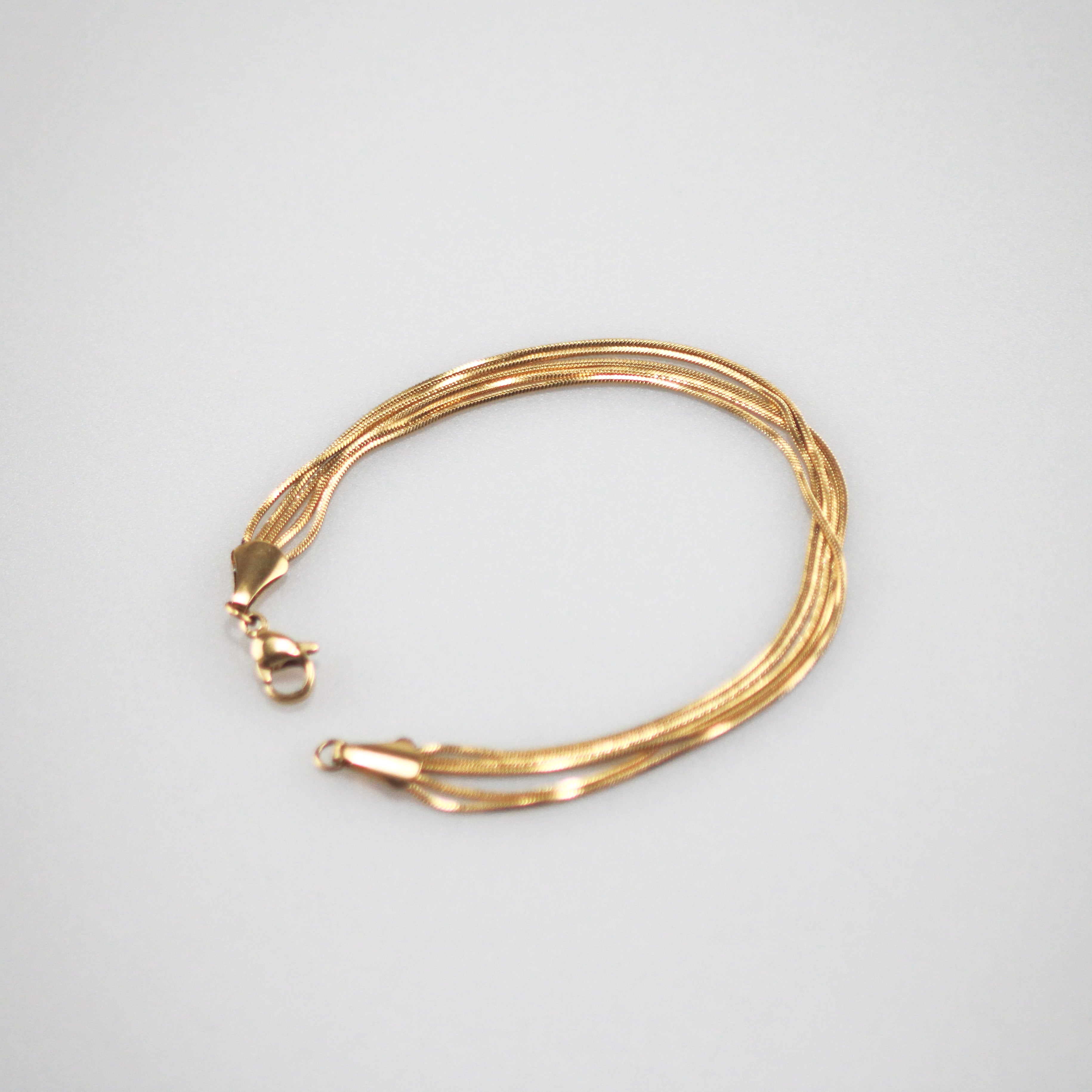 Sable Snake Chain Bracelet | 18k Gold Plated, Adjustable Length 0