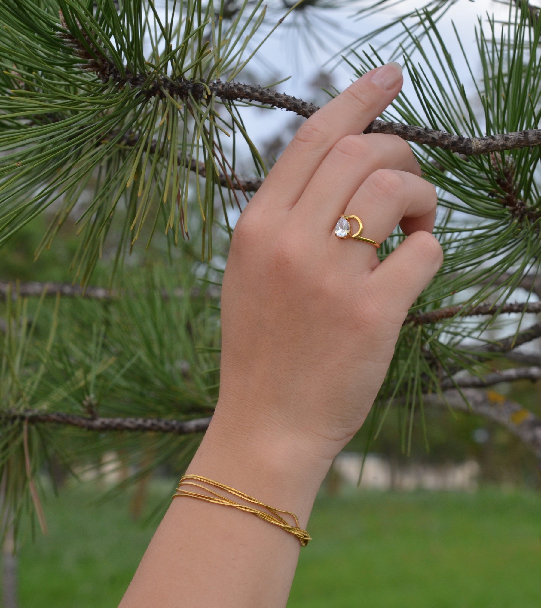 Sable Snake Chain Bracelet | 18k Gold Plated, Adjustable Length 1