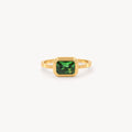 Sable Square Emerald Ring | Vivid Green Gemstone, 18k Gold Plated 0