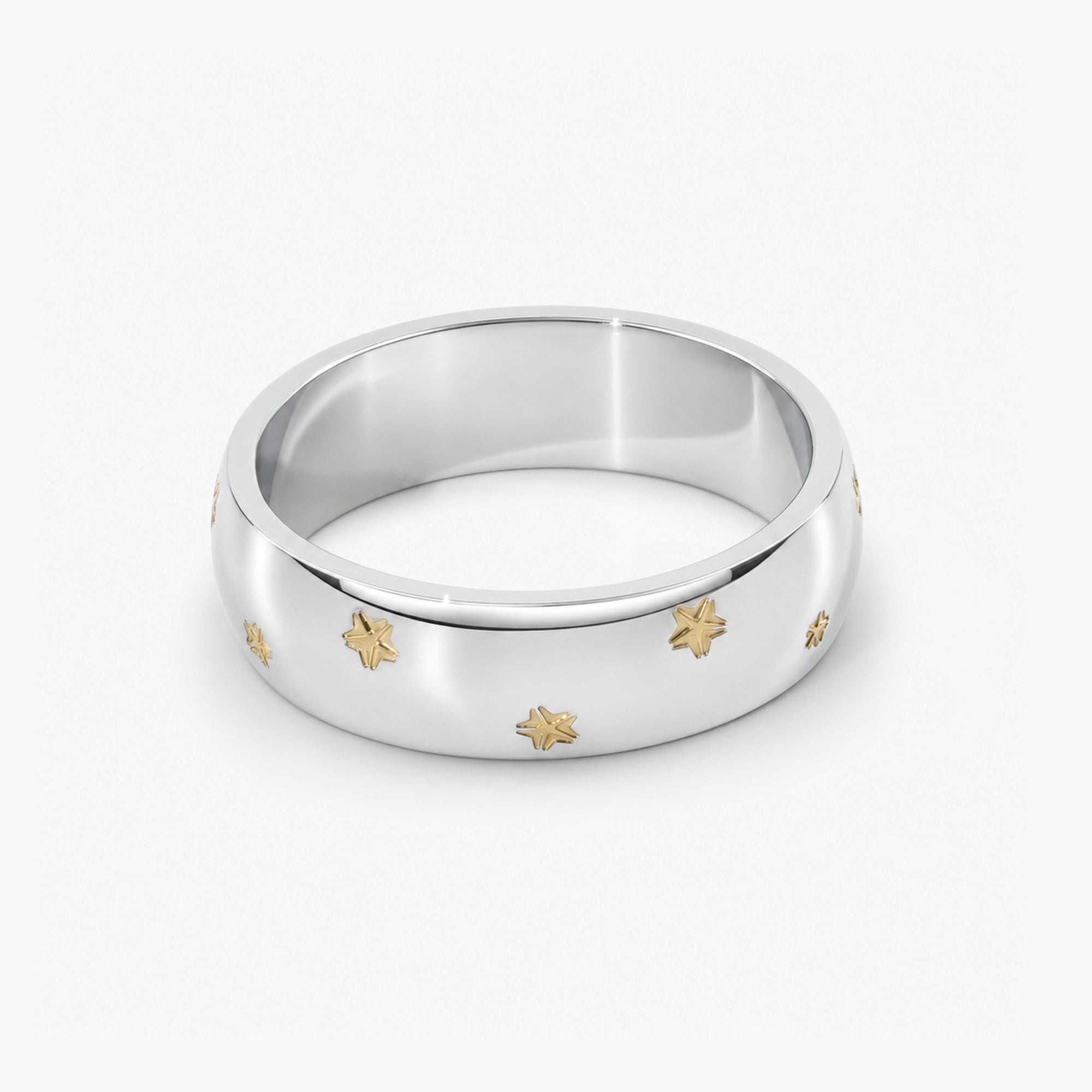 Sable Starburst Band Ring | Stainless Steel, Gold Plated Stars 0