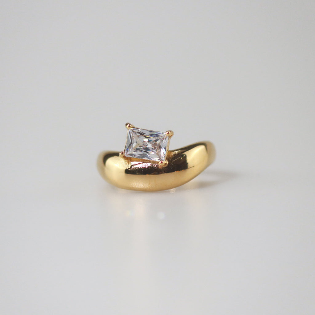 Sable Wave Ring | 18k Gold Plated Stainless Steel Waterproof 0