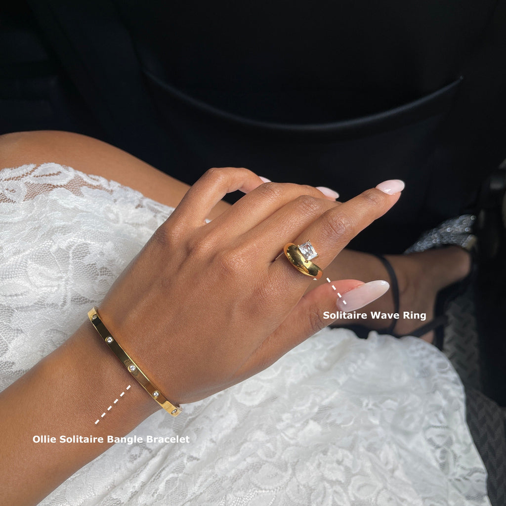 Sable Wave Ring | 18k Gold Plated Stainless Steel Waterproof 1