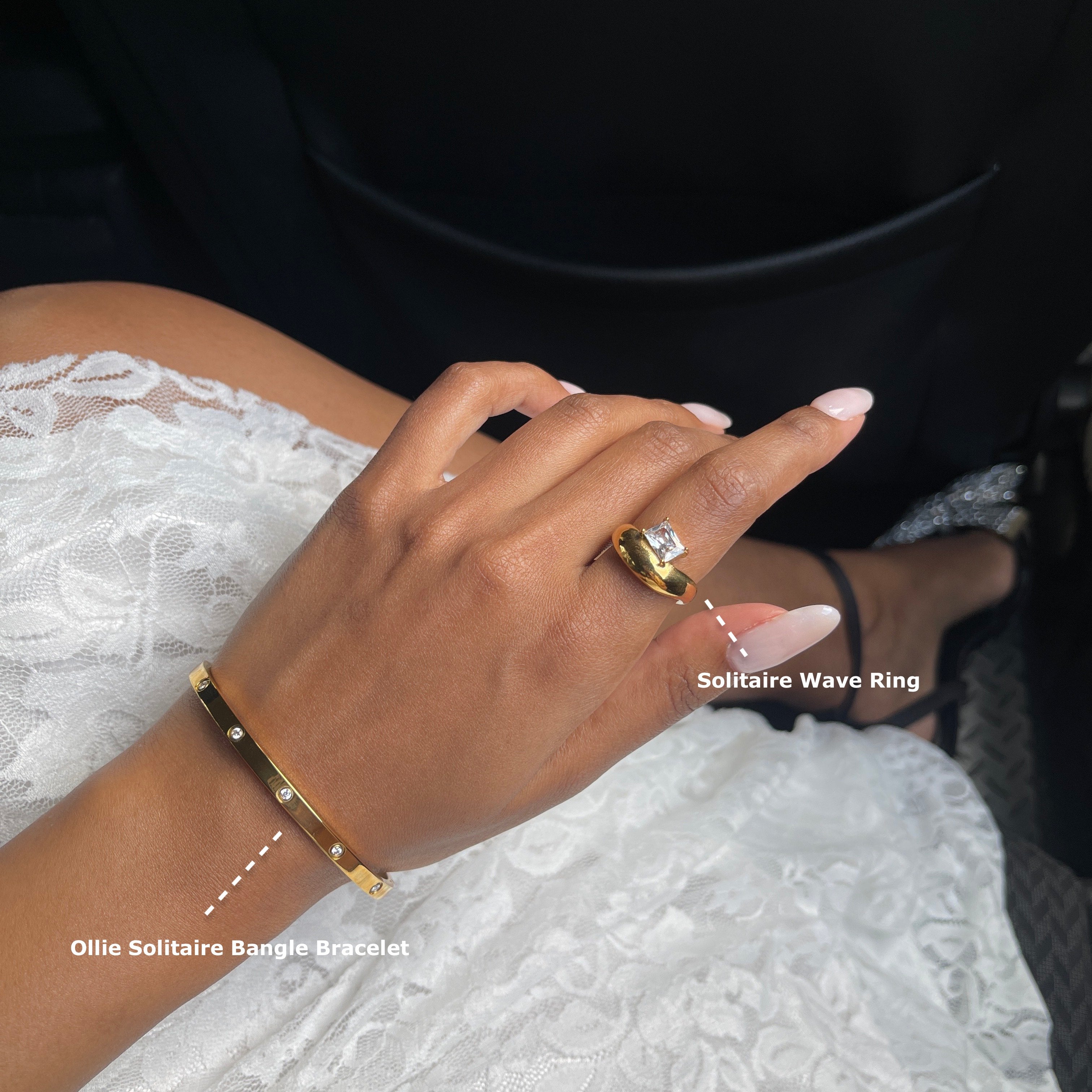 Sable Wave Ring | 18k Gold Plated Stainless Steel Waterproof 1