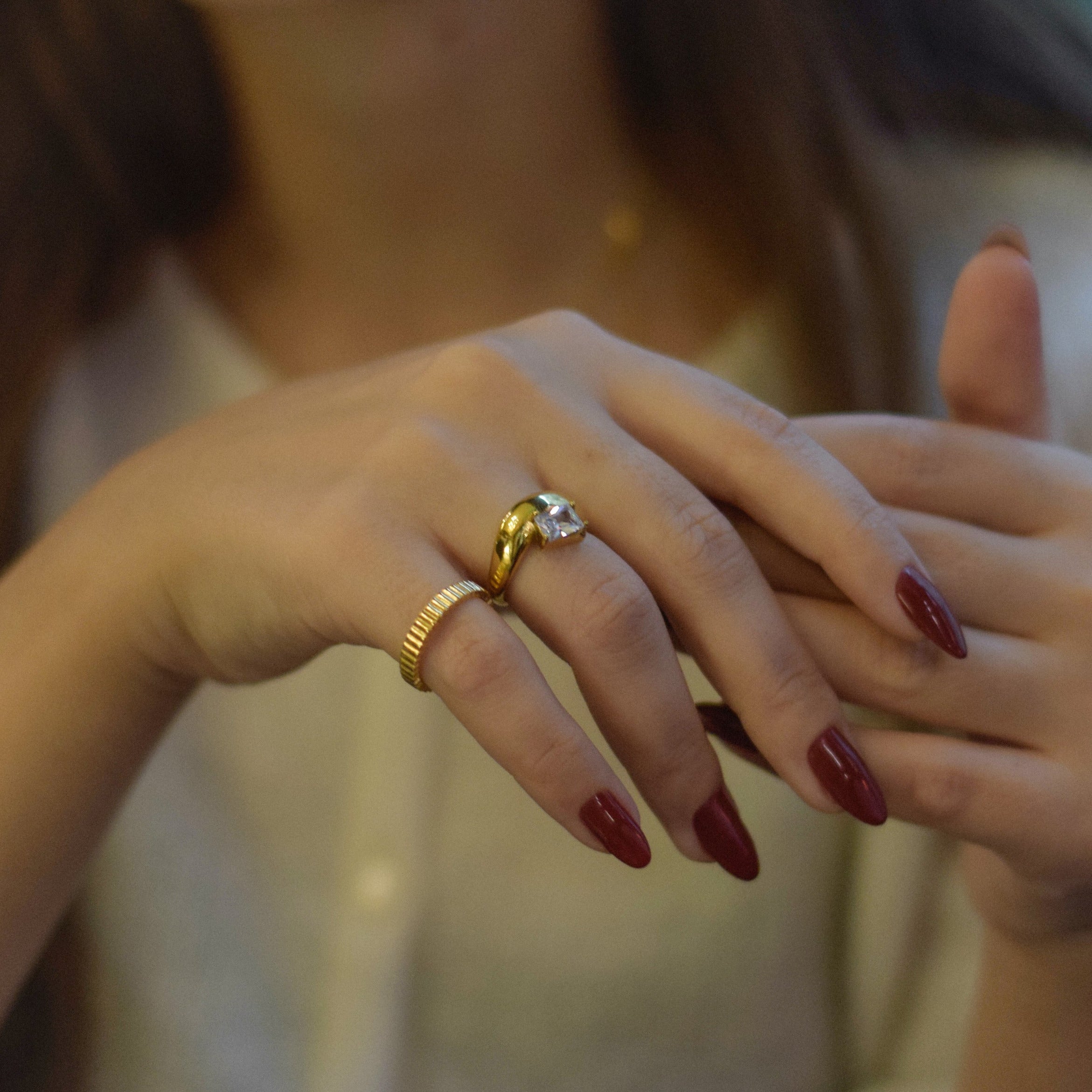 Sable Wave Ring | 18k Gold Plated Stainless Steel Waterproof 2