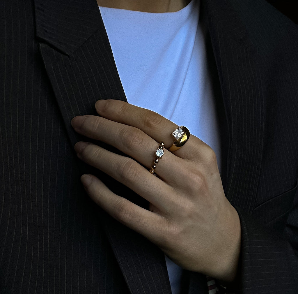 Sable Wave Ring | 18k Gold Plated Stainless Steel Waterproof 3