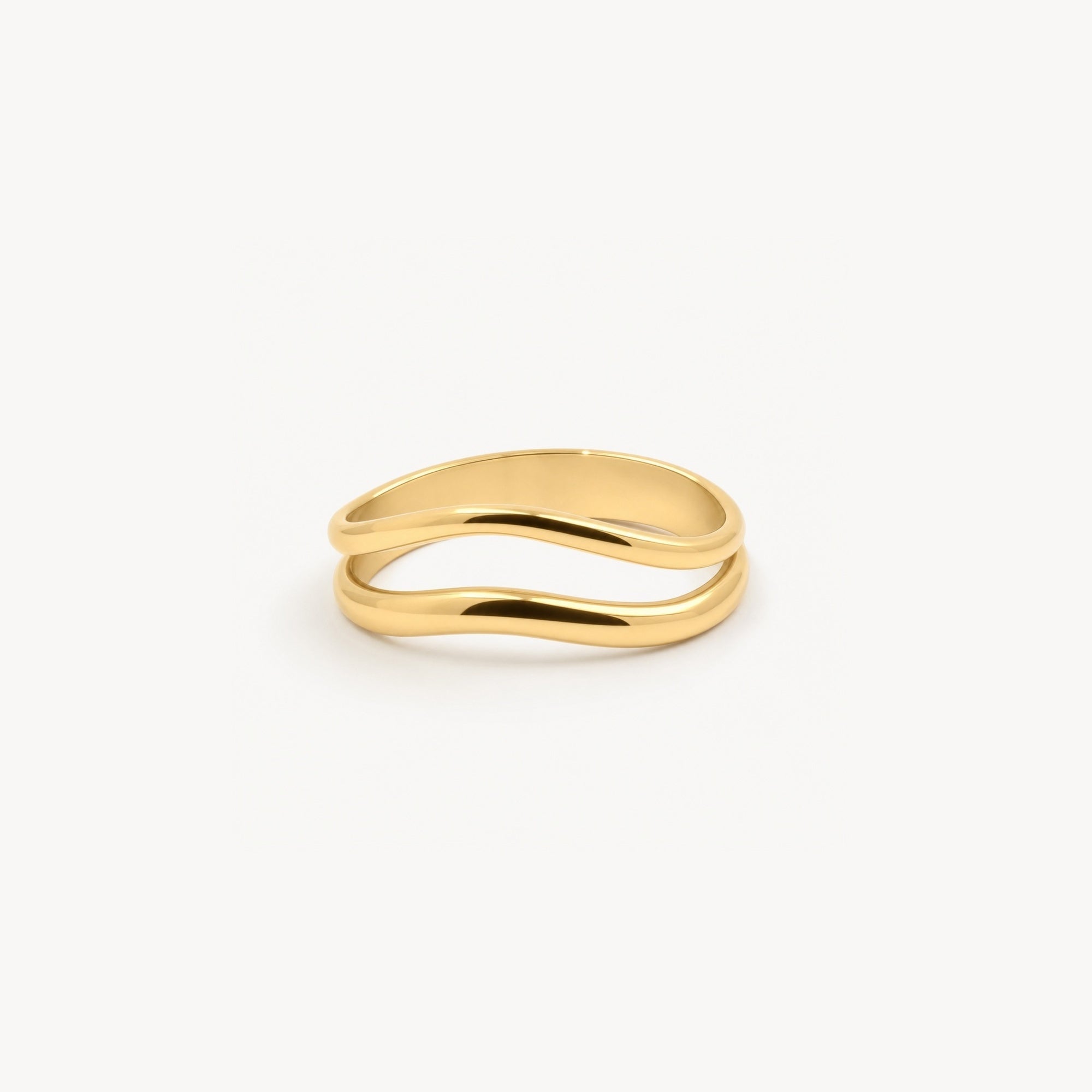 Sable Wave Ring | 18k Gold Plated, Split Shank Design 0
