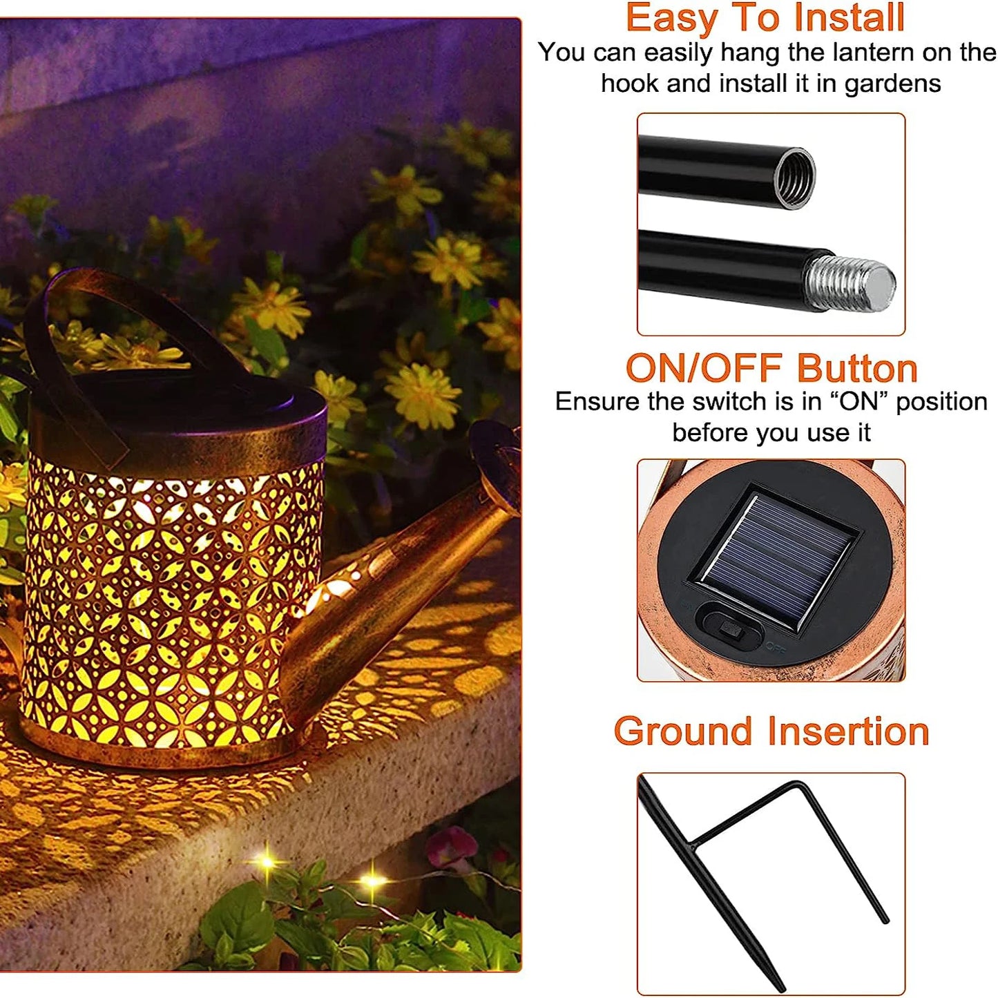 Solar Watering Can with Lights