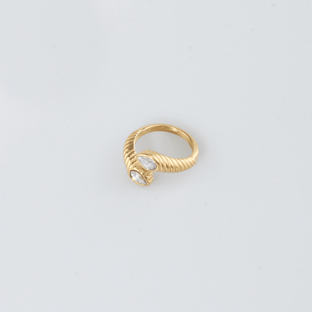 Seren Bypass Ring | 18k Gold Plated, Adjustable Fit 2