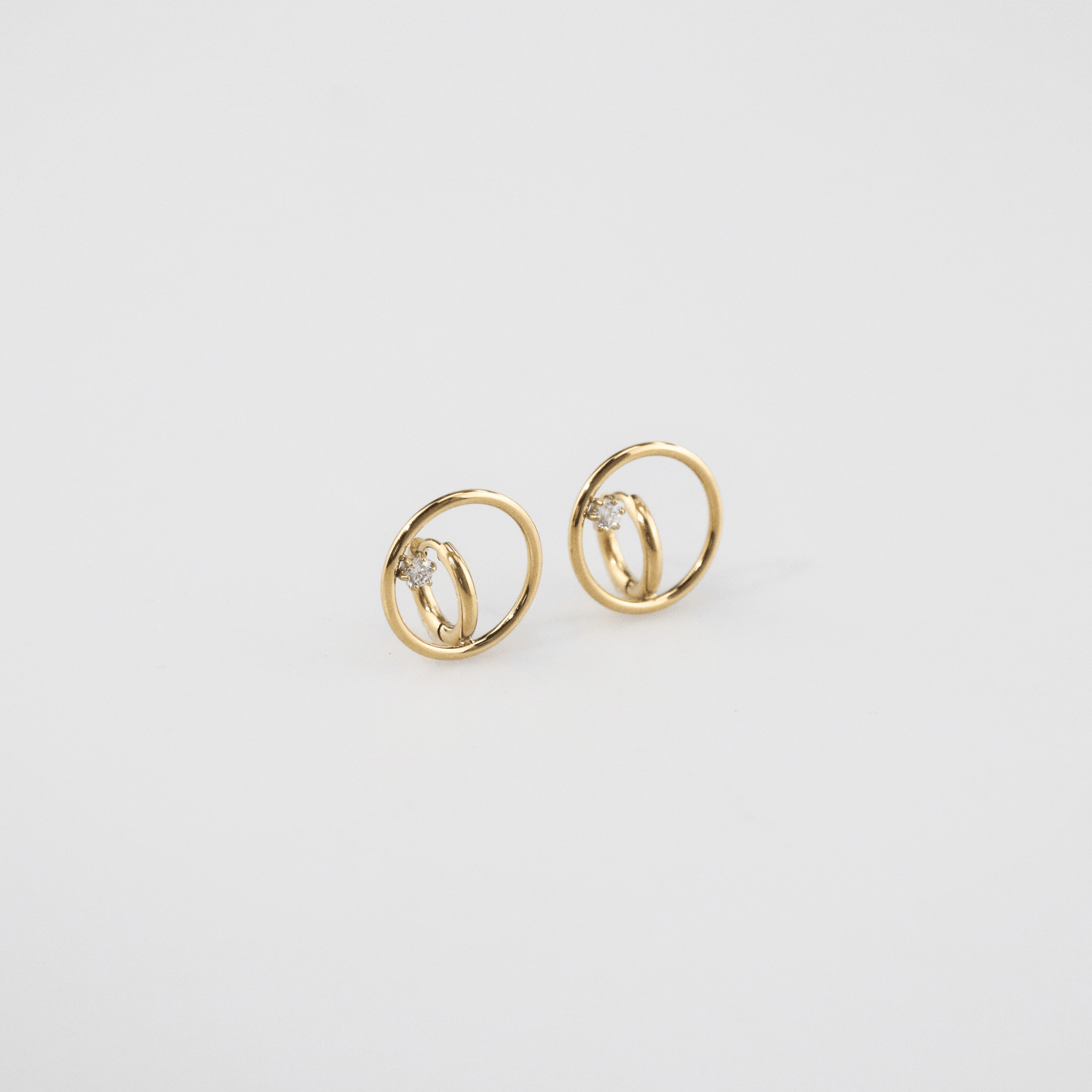 Seren Huggie Earrings | 18k Gold Plated, CZ Accent 2