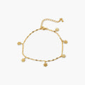 Seren Snowflake Anklet in 18k gold plating, featuring an adjustable design and waterproof material, perfect for stylish summer wear. 0